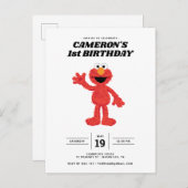 Eenvoudige Elmo 1e verjaardagsuitnodiging Briefkaart (Voorkant / Achterkant)