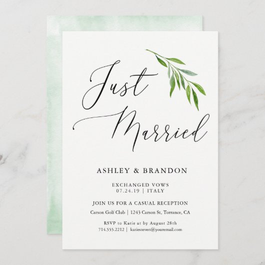 Eenvoudige Elopement Aankondiging Kaarten | Net ge (Voorkant / Achterkant)