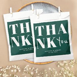 Eenvoudige Emerald Green Bold Chic Dank u bruiloft Bedankzakje
