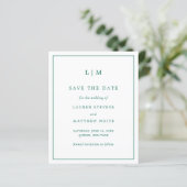Eenvoudige Emerald Green Budget Wedding Save the D (Staand voorkant)