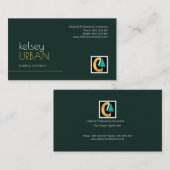 Eenvoudige Emerald Green Professional Modern Build Visitekaartje (Voorkant / Achterkant)