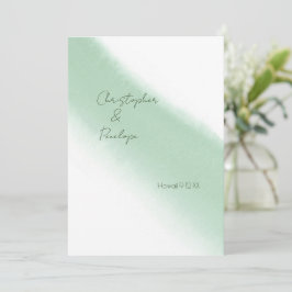 Eenvoudige Emerald Green-Waterverf Sla de datum op Kaart