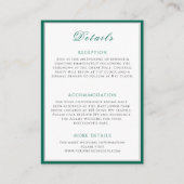 Eenvoudige Emerald Green Wedding Info Enclosure Ka Informatiekaartje (Voorkant)