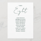 Eenvoudige Emerald Green Zitting Grafiek Tafelnumm Kaart (Achterkant)