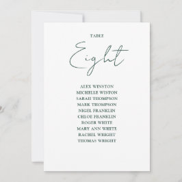 Eenvoudige Emerald Green Zitting Grafiek Tafelnumm Kaart