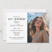Eenvoudige en aangepaste foto 21ste verjaardagsfee kaart (Voorkant)