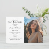 Eenvoudige en aangepaste foto 21ste verjaardagsfee kaart (Staand voorkant)