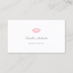 Eenvoudige en Chic Soft Pink Lips Make-up Artist Visitekaartje