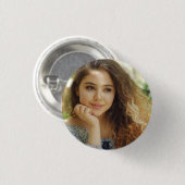 Eenvoudige en chique gepersonaliseerde foto ronde button 3,2 cm (Voorkant /achterkant)