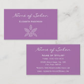 Eenvoudige en chique salon in Radiant Orchid Flora Visitekaartje (Voorkant / Achterkant)