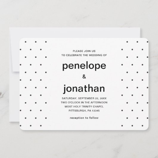Eenvoudige en chique zwart-witte Stippen Kaart (Voorkant)