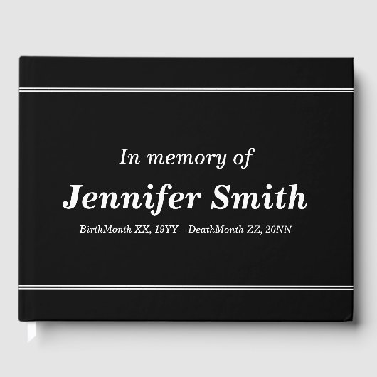 Eenvoudige en conservatieve handtekeningen gastenboek (Voorkant)