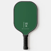 Eenvoudige en donkere groene monogram Initiaal + n Pickleball Paddle (Voorkant)