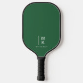Eenvoudige en donkere groene monogram Initiaal + n Pickleball Paddle (Achterkant)