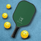 Eenvoudige en donkere groene monogram Initiaal + n Pickleball Paddle