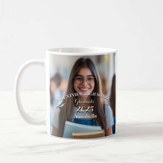 Eenvoudige en een aangepaste foto afstuderen mok (Links)