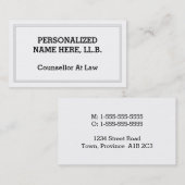 Eenvoudige en eenvoudige raadsman op het Visitekaa Visitekaartje (Voorkant / Achterkant)