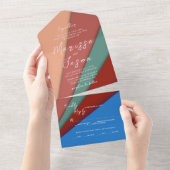 Eenvoudige en elegante 5 kleuren bruiloft all in one uitnodiging (Afscheurbaar)