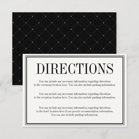 Eenvoudige en Elegante Aanwijzingen Enclosure Kaar Kaart (Voorkant / Achterkant)