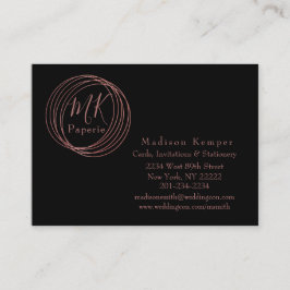 Eenvoudige en elegante Abstracte Roos Gold-cirkels Contactkaartje