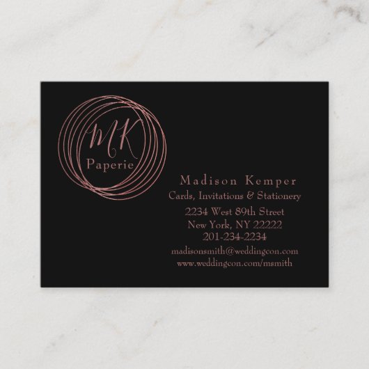 Eenvoudige en elegante Abstracte Roos Gold-cirkels Contactkaartje (Voorkant)