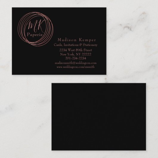 Eenvoudige en elegante Abstracte Roos Gold-cirkels Contactkaartje (Voorkant / Achterkant)