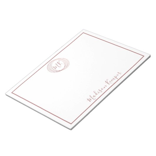 Eenvoudige en elegante Abstracte Roos Gold-cirkels Notitieblok (Schuin)