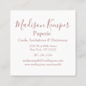 Eenvoudige en elegante Abstracte Roos Gold-cirkels Vierkante Visitekaartje (Achterkant)