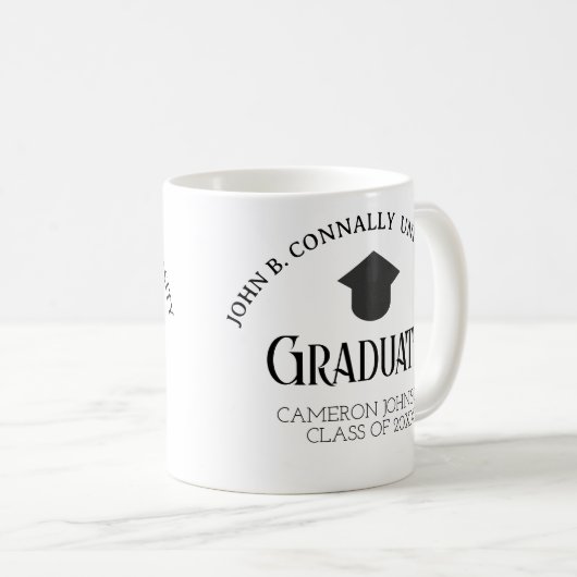 Eenvoudige en elegante Afstuderen koffie mok (Voorkant rechts)