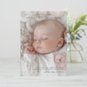Eenvoudige en elegante Baby-fotogeboorte Aankondiging (Staand voorkant)
