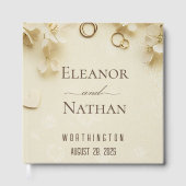 Eenvoudige en elegante Beige bruiloft Gastenboek (Voorkant)