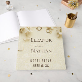 Eenvoudige en elegante Beige bruiloft Gastenboek