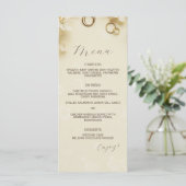 Eenvoudige en elegante Beige bruiloft Menu (Staand voorkant)