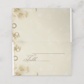 Eenvoudige en elegante Beige bruiloft Plaatskaartje (Buitenkant ongevouwen)