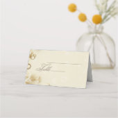 Eenvoudige en elegante Beige bruiloft Plaatskaartje (Voorkant)