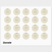 Eenvoudige en elegante Beige bruiloft Ronde Sticker (Vel)