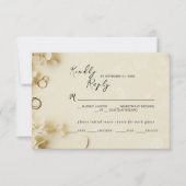 Eenvoudige en elegante Beige Wedding Response Kaar RSVP Kaartje (Voorkant)