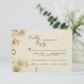 Eenvoudige en elegante Beige Wedding Response Kaar RSVP Kaartje (Staand voorkant)