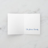 Eenvoudige en elegante blauw en witte kerstKaart Kaart (Binnen)