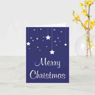 Eenvoudige en elegante blauw en witte kerstKaart Kaart