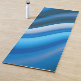 Eenvoudige en elegante blauwe Abstracte golven str Yogamat