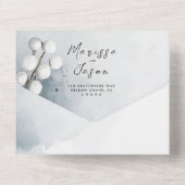 Eenvoudige en elegante bloemenbruiloft all in one uitnodiging (Achterkant)