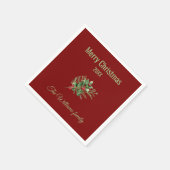 Eenvoudige en elegante botanische kerst servet (Hoek)