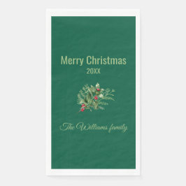 Eenvoudige en elegante botanische kerstservetten servet