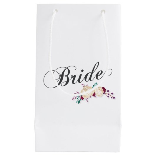 Eenvoudige en elegante bride Floral | Gift Bag Klein Cadeauzakje (Voorkant)