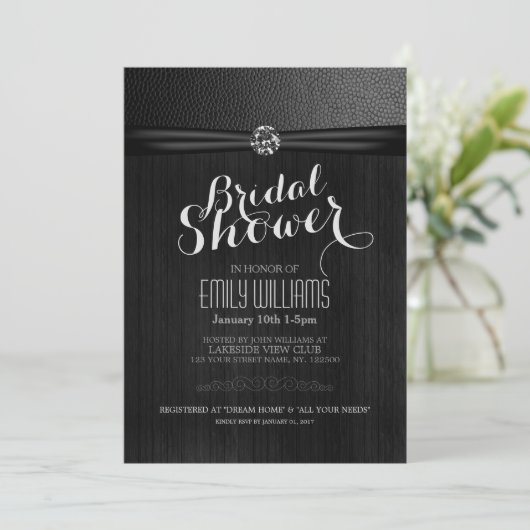 Eenvoudige en elegante bruids douche uitnodiging (Staand voorkant)