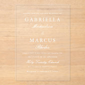 Eenvoudige en elegante bruiloft acryl uitnodigingen (Voorkant)