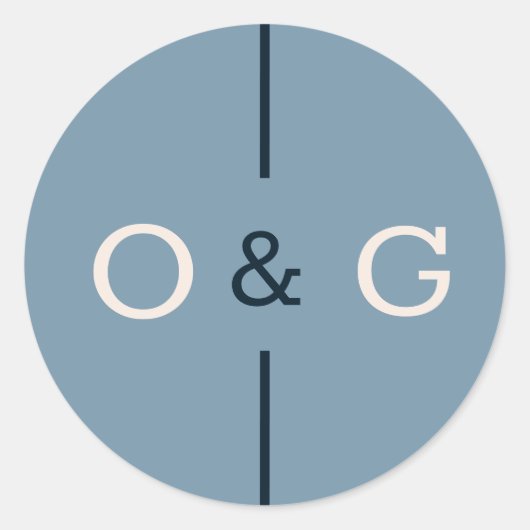 Eenvoudige en elegante bruiloft ronde sticker (Voorkant)