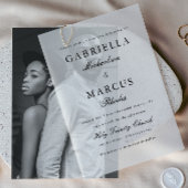 Eenvoudige en elegante bruiloft vellum uitnodigingen