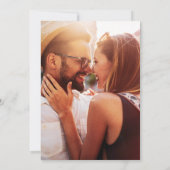 Eenvoudige en elegante bruine fotobruiloft kaart (Achterkant)